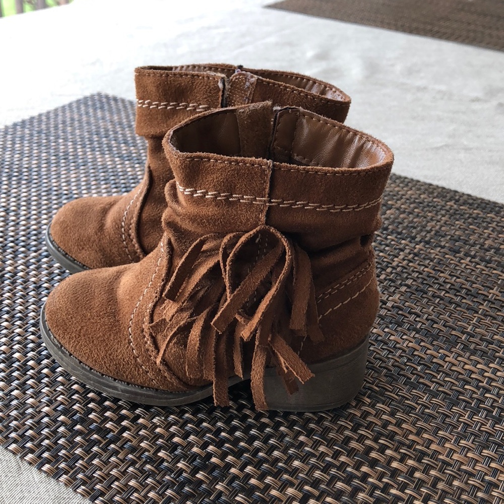 Olive & Edie Toddler girls brown leather boots